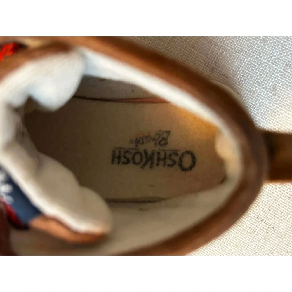 OshKosh Bgosh Raffert-01 Toddler Boys Duck Boots Navy Brown High Top Shoes Sz  7